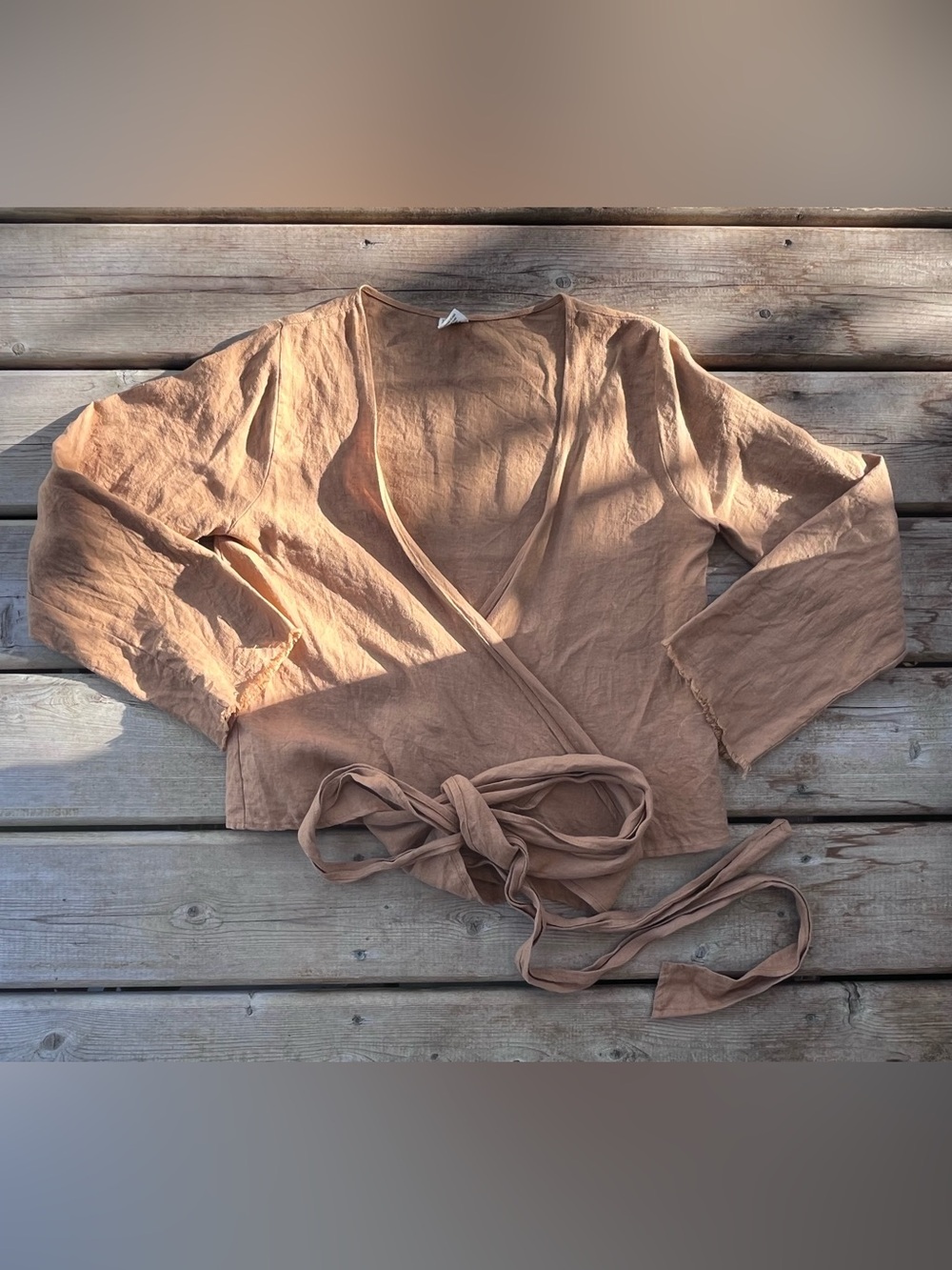 Women’s Linen Wrap Blouse - Made in Canada